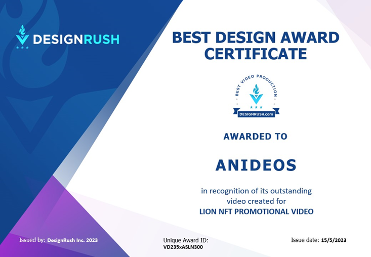 Best design award certificate